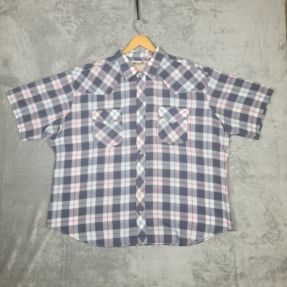 Stagecoach Western Wear Big Man 3XL Pearl Snap Plaid Shirt